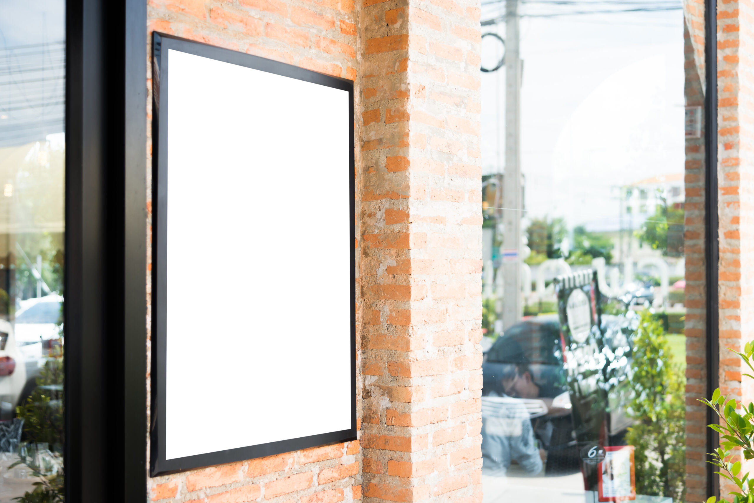 Blank Sign At Coffee Shop